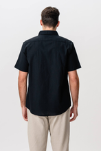 Load image into Gallery viewer, Short Sleeve Linen Shirt - Black