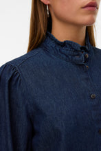 Load image into Gallery viewer, Atla Frill Dnm Shirt - Dark Blue Denim
