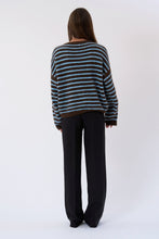 Load image into Gallery viewer, Sienna Striped Knit - Chocolate/Light Blue