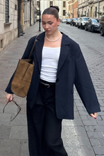 Load image into Gallery viewer, Oversized Blazer - Navy Pinstripe