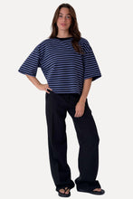 Load image into Gallery viewer, Zoe T-shirt - Black/Denim Blue