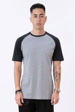 Load image into Gallery viewer, Basic raglan T-shirt - Black-Light Gray
