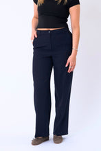 Cargar imagen en el visor de la galería, Pantalones clásicos de traje - Pinstripe azul marino