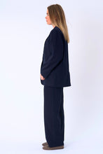 Carica l'immagine nel visualizzatore di Gallery, Blazer di grandi dimensioni - Pinstripe blu scuro