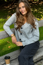 Load image into Gallery viewer, Knitted Cardigan - Light Grey Melange