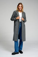 Load image into Gallery viewer, Classic Wool Coat - Dark Grey Melange