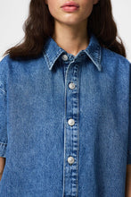 Load image into Gallery viewer, SkyA-Shape Denim Dress - Medium Blue Denim
