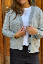 Load image into Gallery viewer, Knitted Cardigan - Light Grey Melange