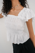 Load image into Gallery viewer, Honey Ruffle Top - White