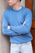 Carica l'immagine nel visualizzatore di Gallery, Crewneck Knit Sweater - Blue