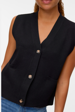 Carregar imagem no visualizador da galeria, Saba V-Neck Button Vest - Black