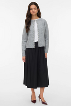 Load image into Gallery viewer, Magalene O-Neck Pearl Cardigan - Medium Grey Melange