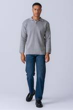 Load image into Gallery viewer, Knitted Long Sleeve Polo - Grey