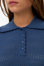 Load image into Gallery viewer, Limone Scallop Poloneck - Dark Denim