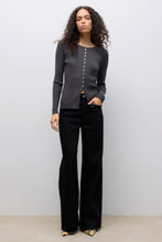 Carica l'immagine nel visualizzatore di Gallery, Ukino O-Neck Knit Cardigan - Dark Grey Melange