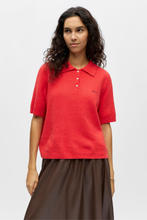Load image into Gallery viewer, Debbie Knit Polo - Poinsettia