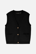 Carregar imagem no visualizador da galeria, Saba V-Neck Button Vest - Black
