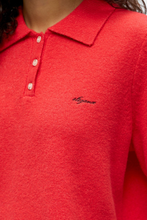 Load image into Gallery viewer, Debbie Knit Polo - Poinsettia