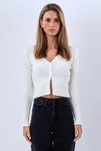 Load image into Gallery viewer, Nova Tie Blouse Knit - White
