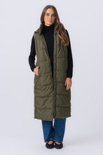 Load image into Gallery viewer, Long Puffer Vest - Dark Green