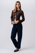 Carica l'immagine nel visualizzatore di Gallery, Ivy Tie Blouse Knit - Brown