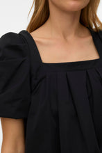 Cargar imagen en el visor de la galería, Ann Ss Square Neck Short Dress - Black