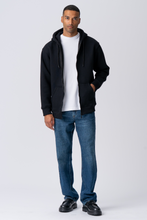Cargar imagen en el visor de la galería, Relaxed Zip Hoodie - Black
