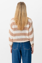 Carregar imagem no visualizador da galeria, Mila Striped Knitted Sweater - Light Camel/White