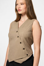 Load image into Gallery viewer, Bubbles Asymmetric Vest - Greige