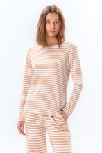 Load image into Gallery viewer, Stripped Long Sleeve Slim Fit - Beige