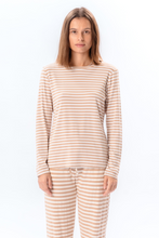 Load image into Gallery viewer, Stripped Long Sleeve Slim Fit - Beige