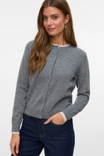 Carica l'immagine nel visualizzatore di Gallery, Wonderful O-Neck Cardigan -Medium Grey Melange w. Birch