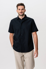 Load image into Gallery viewer, Short Sleeve Linen Shirt - Black