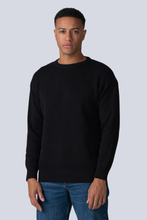 Carica l'immagine nel visualizzatore di Gallery, Crewneck Knit Sweater - Black