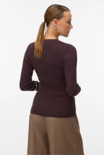 Load image into Gallery viewer, Ukino O-Neck Knit Cardigan - Chocolate Plum