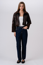 Load image into Gallery viewer, Daisy Shearling Jacket - Brown/Black