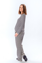 Load image into Gallery viewer, Stripped Long Sleeve Slim Fit - Black