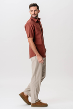 Load image into Gallery viewer, Short Sleeve Linen Shirt - Terracotta