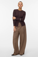 Load image into Gallery viewer, Ukino O-Neck Knit Cardigan - Chocolate Plum