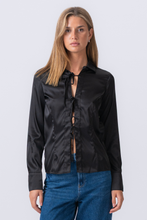 Load image into Gallery viewer, Lucy Tie Shirt - Black