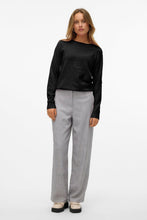 Load image into Gallery viewer, Doffy O-Neck Blouse - Black Melange