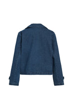 Load image into Gallery viewer, Nata Short Denim Trenchcoat - Dark Blue Denim
