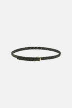 Cargar imagen en el visor de la galería, Avery Leather Braided Slim Belt - Black