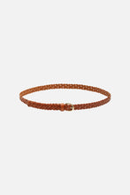 Load image into Gallery viewer, Avery Leather Braided Slim Belt - Cognac