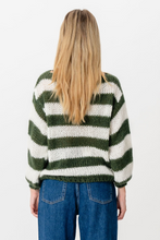 Load image into Gallery viewer, Mila Striped Knitted Sweater - Khaki/White