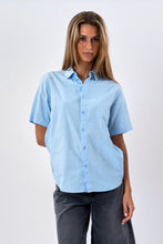 Load image into Gallery viewer, Short Sleeve Linen Shirt - Light Blue