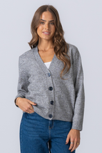 Load image into Gallery viewer, Knitted Cardigan - Light Grey Melange