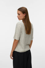 Carica l'immagine nel visualizzatore di Gallery, Lefile 2/4 O-Neck Pearl Cardigan - Light Grey Melange