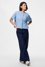 Carica l'immagine nel visualizzatore di Gallery, Lydia Frill Knit Cardigan - Cashmere Blue