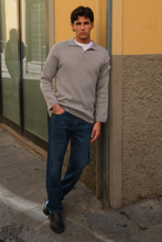 Load image into Gallery viewer, Knitted Long Sleeve Polo - Grey